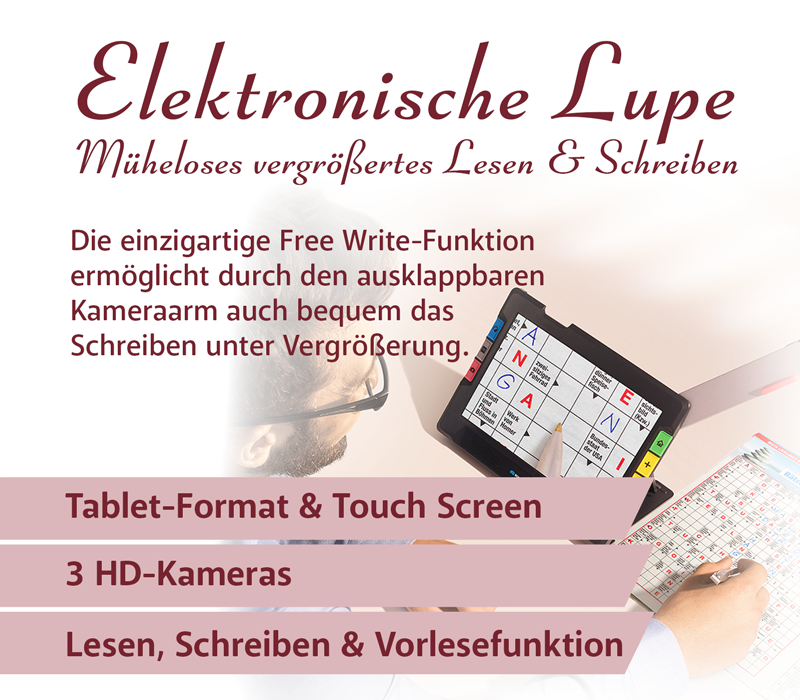 Elektronische Lupe: müheloses vergrößerndes Lesen und Schreiben Elektronische Lupe