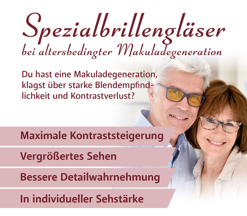 Spezialbrillengläser bei altersbedingter Makuladegeneration Spezialbrillengläser AMD